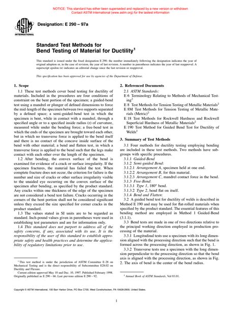 astm physical ductility standards